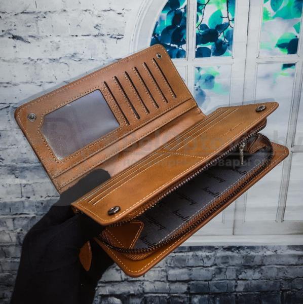 Мужское портмоне S6703 Baellerry Business (7 отделений, на молнии, с ручкой)